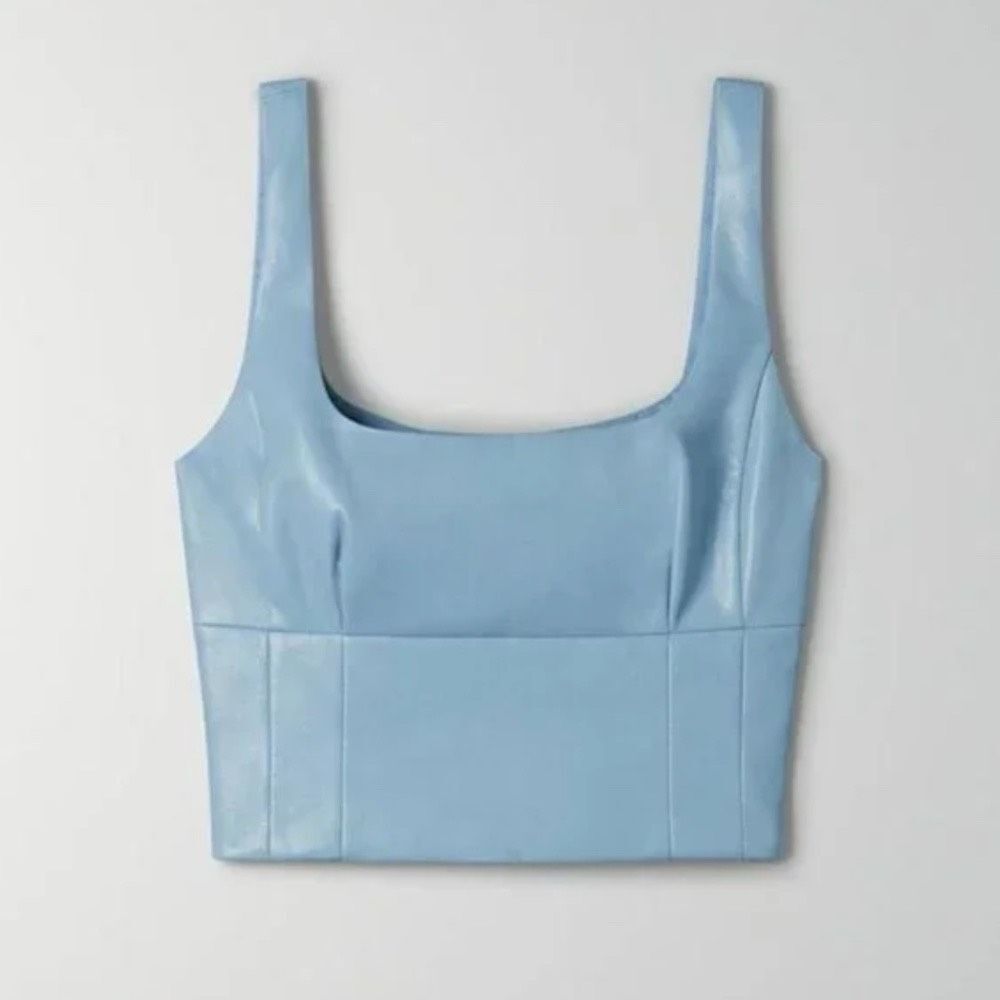 ✨Aritzia Wilfred Shine Bustier Baby Blue Sz Small Top✨